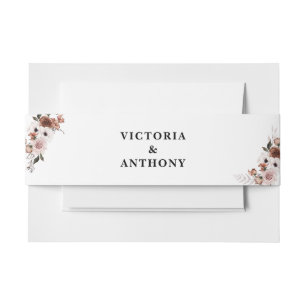 Silk Floral Wedding Invitation Belly Band