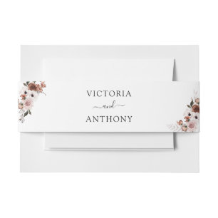 Silk Floral Wedding Invitation Belly Band