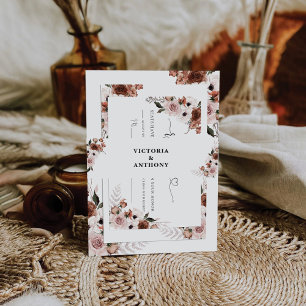 Silk Floral Wedding Invitation Belly Band