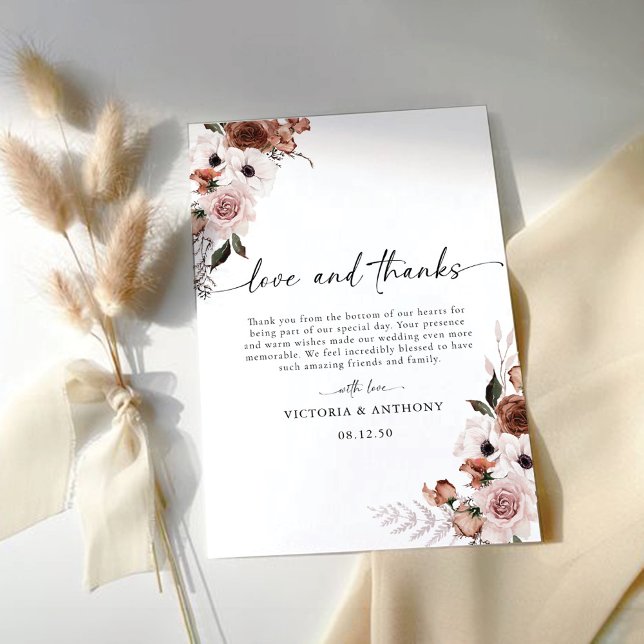 Silk Floral Wedding Thank You Cards (Creator Uploaded)