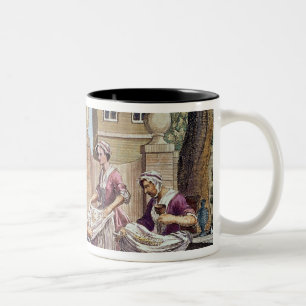 Silk-Making, engraved by J. Hinton Two-Tone Coffee Mug