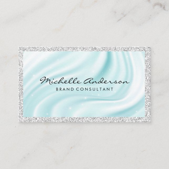 Silk Material Drapery | Sparkle | Glitter Business Card (Front)