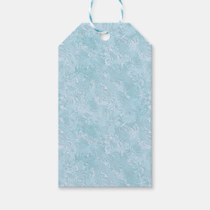 Silk Moire Small Pattern in Bright Aqua Gift Tags