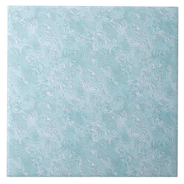 Silk Moire Small Pattern in Bright Aqua Tile (Front)
