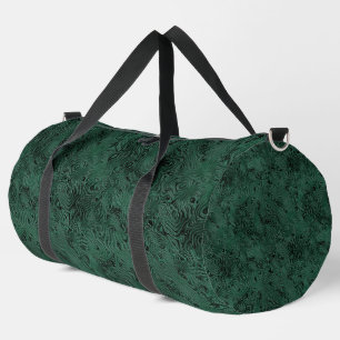Silk Moire Small Pattern in Forest Green Duffle Bag