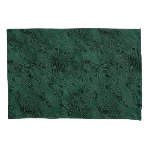 Silk Moire Small Pattern in Forest Green Pillowcase