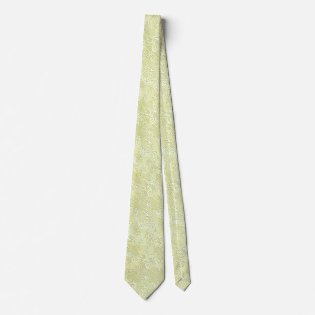 Silk Moire Small Pattern in Lemon Yellow Tie (Front)