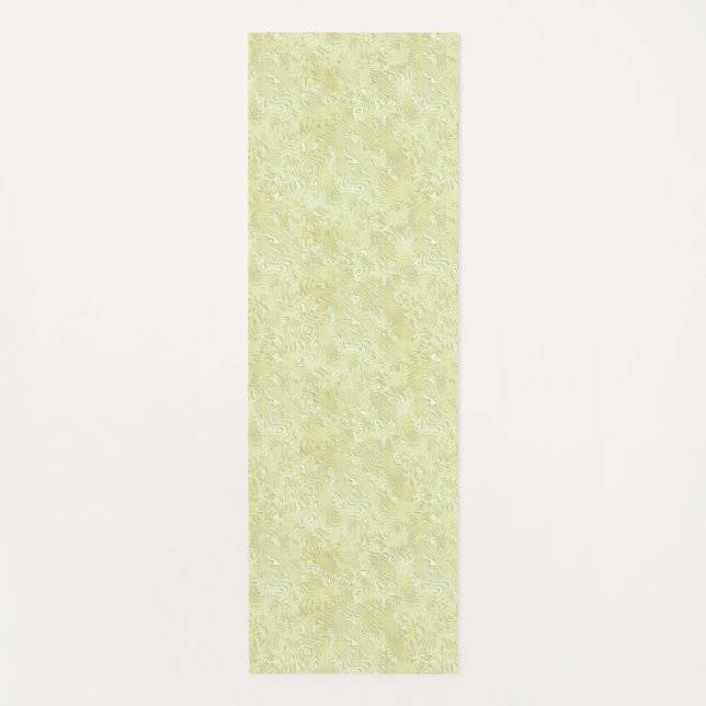 Silk Moire Small Pattern in Lemon Yellow Yoga Mat (Front)