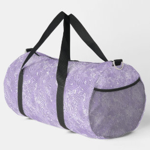 Silk Moire Small Pattern in Lilac Lavender Duffle Bag