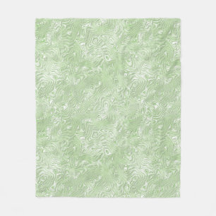 Silk Moire Small Pattern in Lime Green Fleece Blanket