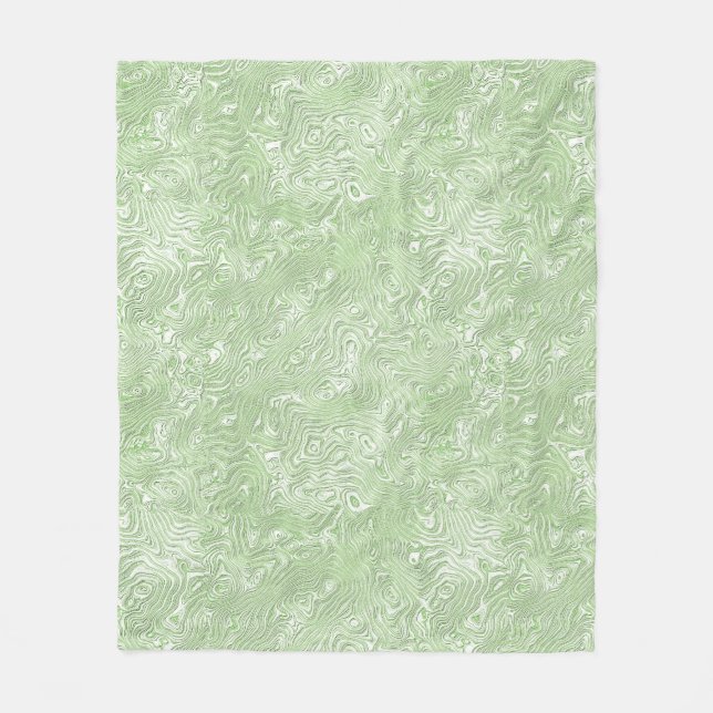 Silk Moire Small Pattern in Lime Green Fleece Blanket (Front)