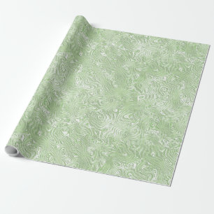 Silk Moire Small Pattern in Lime Green Wrapping Paper