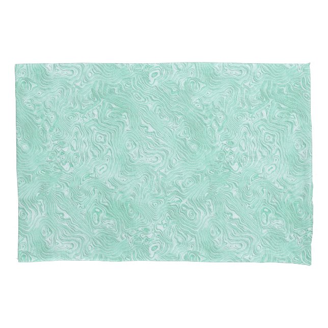 Silk Moire Small Pattern in Mint Green Pillowcase (Front)