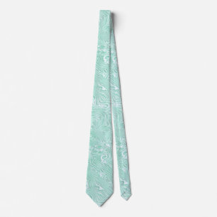 Silk Moire Small Pattern in Mint Green Tie