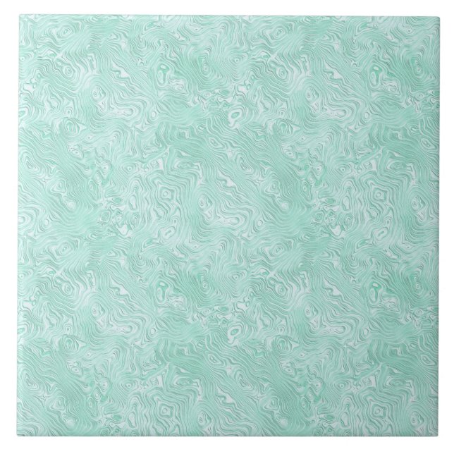 Silk Moire Small Pattern in Mint Green Tile (Front)
