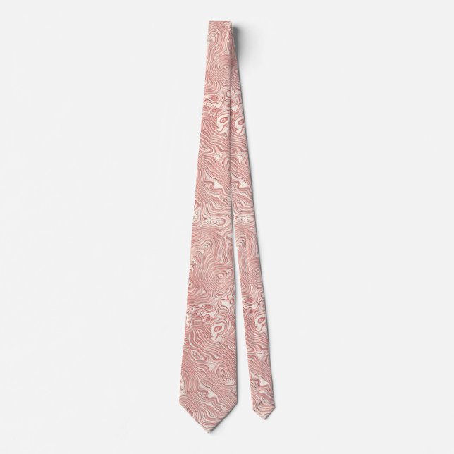 Silk Moire Small Pattern in Peach Tie (Front)