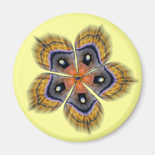 Silk Moth Wing Mandala Magnet