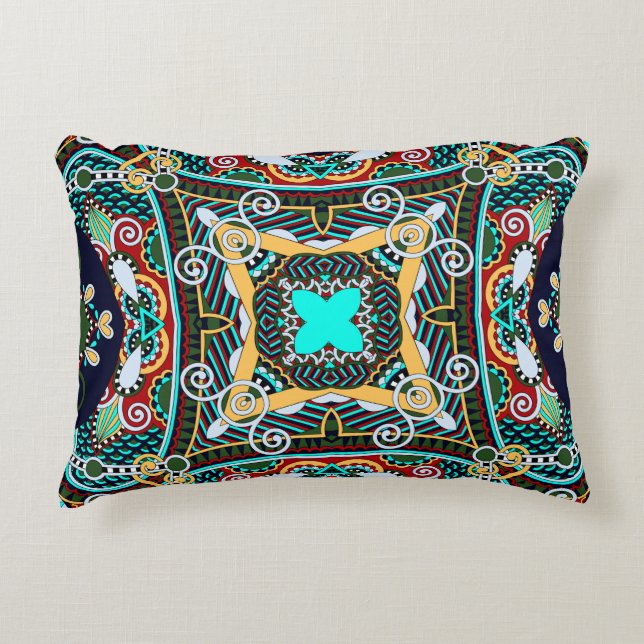 silk neck scarf or kerchief square pattern design  decorative cushion (Front)