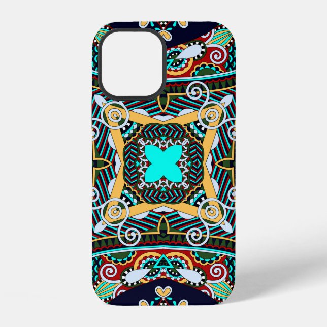 silk neck scarf or kerchief square pattern design  iPhone case (Back)