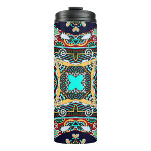 silk neck scarf or kerchief square pattern design thermal tumbler