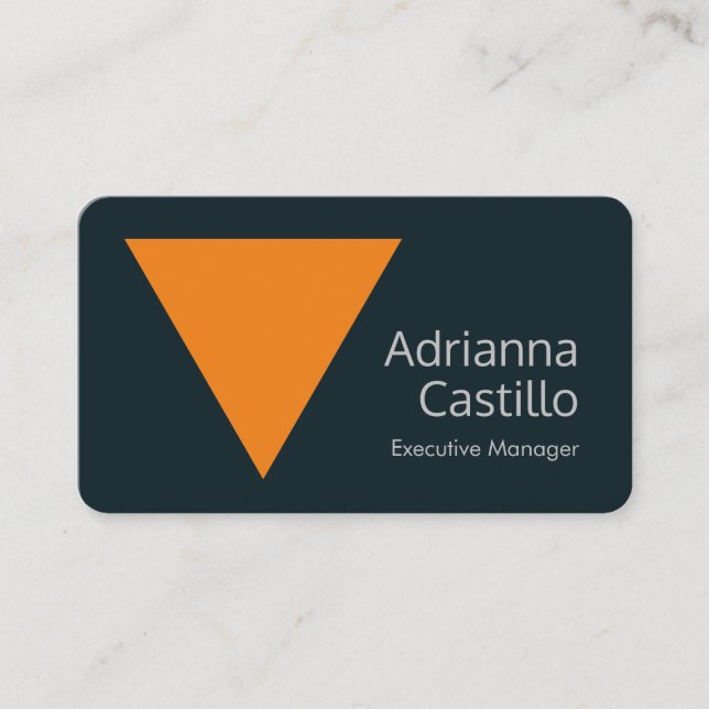 Silk Plain Simple Orange Blue Grey Minimalist Business Card (Front)