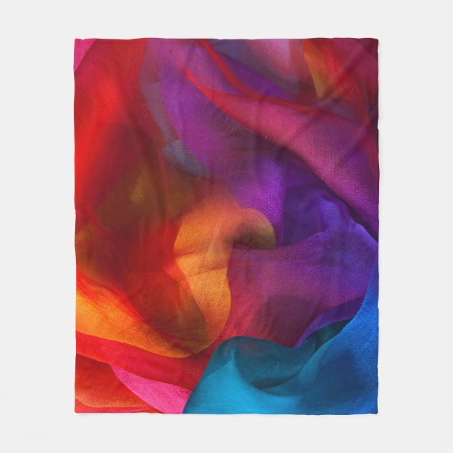 Silk rainbow scarfbackground,color,abstract,fabric fleece blanket (Front)