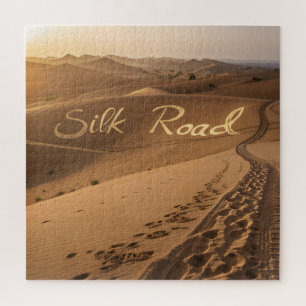 Silk Road Desert Landscape Typography Art Jigsaw Puzzle