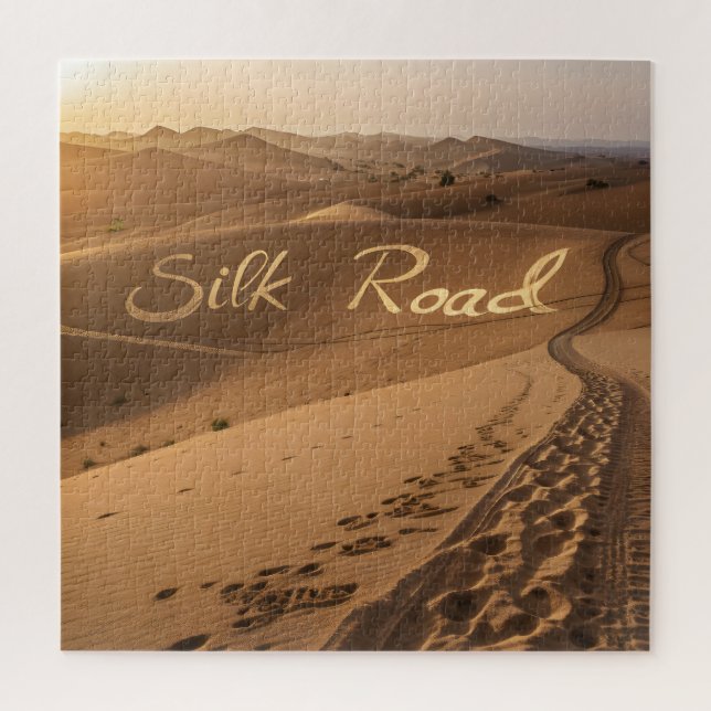 Silk Road Desert Landscape Typography Art Jigsaw Puzzle (Vertical)