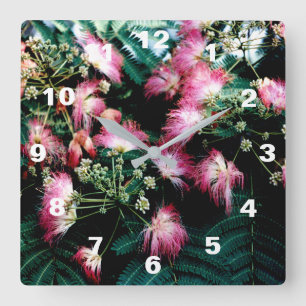 Silk Tree Square Wall Clock