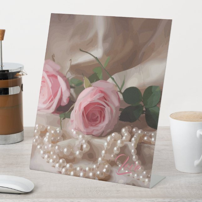 Silken Rose Pedestal Sign (In SItu)