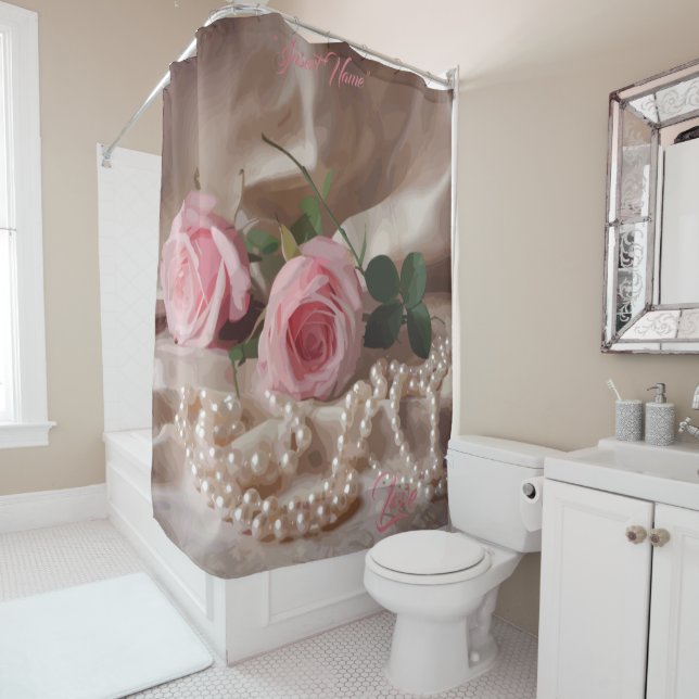 Silken Rose Shower Curtain (In Situ)
