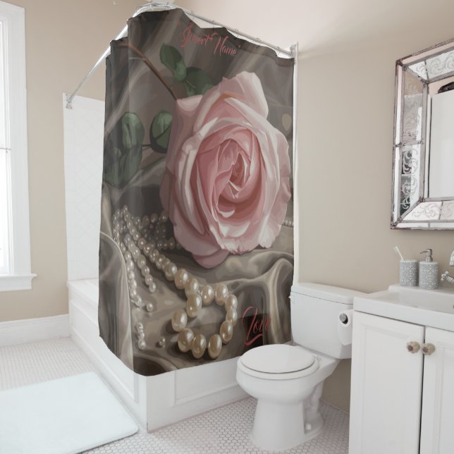 Silken Rose Shower Curtain (In Situ)