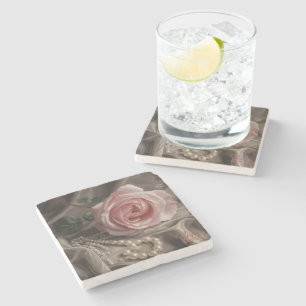 Silken Rose Stone Coaster