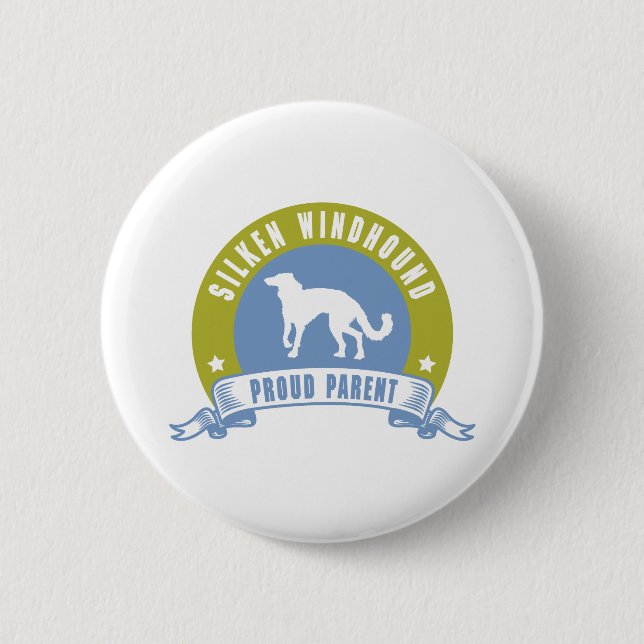 Silken Windhound 6 Cm Round Badge (Front)