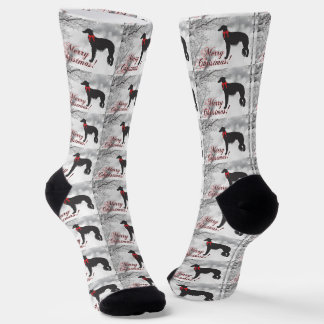 Silken Windhound Merry Christmas  Socks
