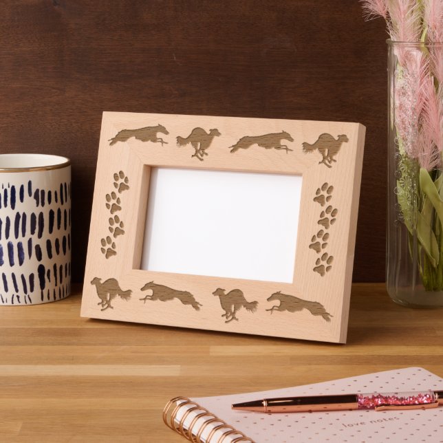 Silken Windhounds Running Etched Frames (Left)