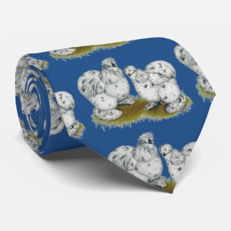 Silkie Bantam Splash Chickens Tie
