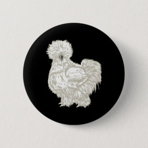 Silkie Chicken  6 Cm Round Badge