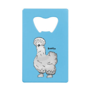 Silkie chicken cartoon illustration