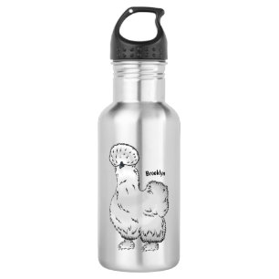 Silkie chicken cartoon illustration 532 ml water bottle