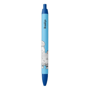 Silkie chicken cartoon illustration   black ink pen