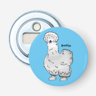 Silkie chicken cartoon illustration bottle opener
