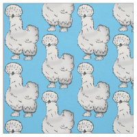 Silkie chicken cartoon illustration