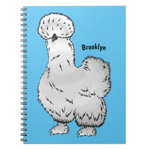 Silkie chicken cartoon illustration  notebook