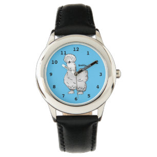 Silkie chicken cartoon illustration watch