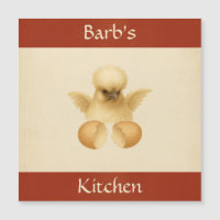 Silkie Chicken Chick Refrigerator Magnet Card