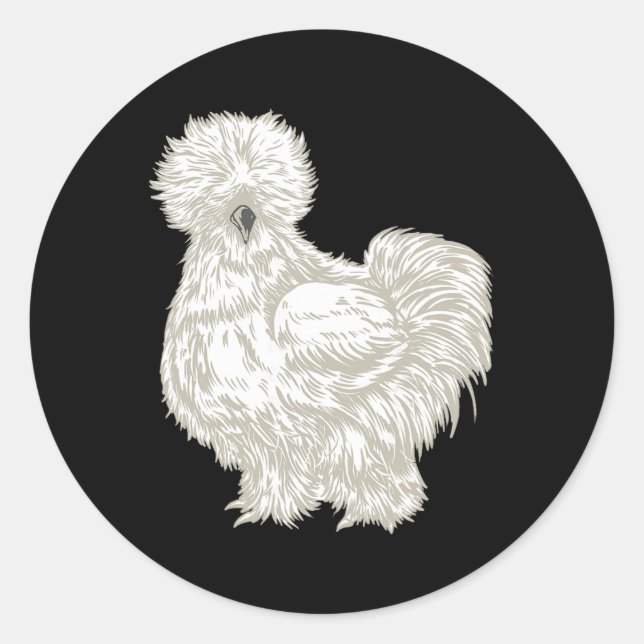 Silkie Chicken  Classic Round Sticker (Front)