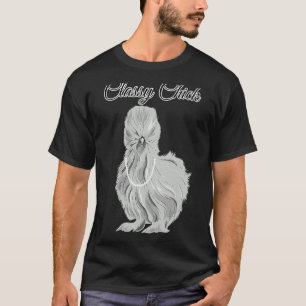 Silkie Chicken Classy Chick Wearing Pearl Necklace T-Shirt
