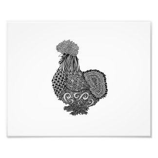 silkie chicken drawing photo print