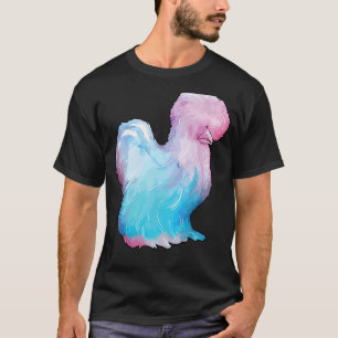 Silkie Chicken Enthusiast Watcolor Design T-Shirt